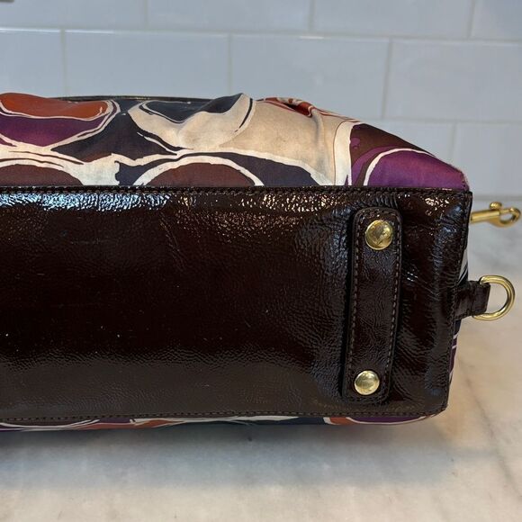 Coach Bag Purse Handbag Pocketbook Multicolor Sateen Ashley Scarf Print Satchel - Picture 9 of 16